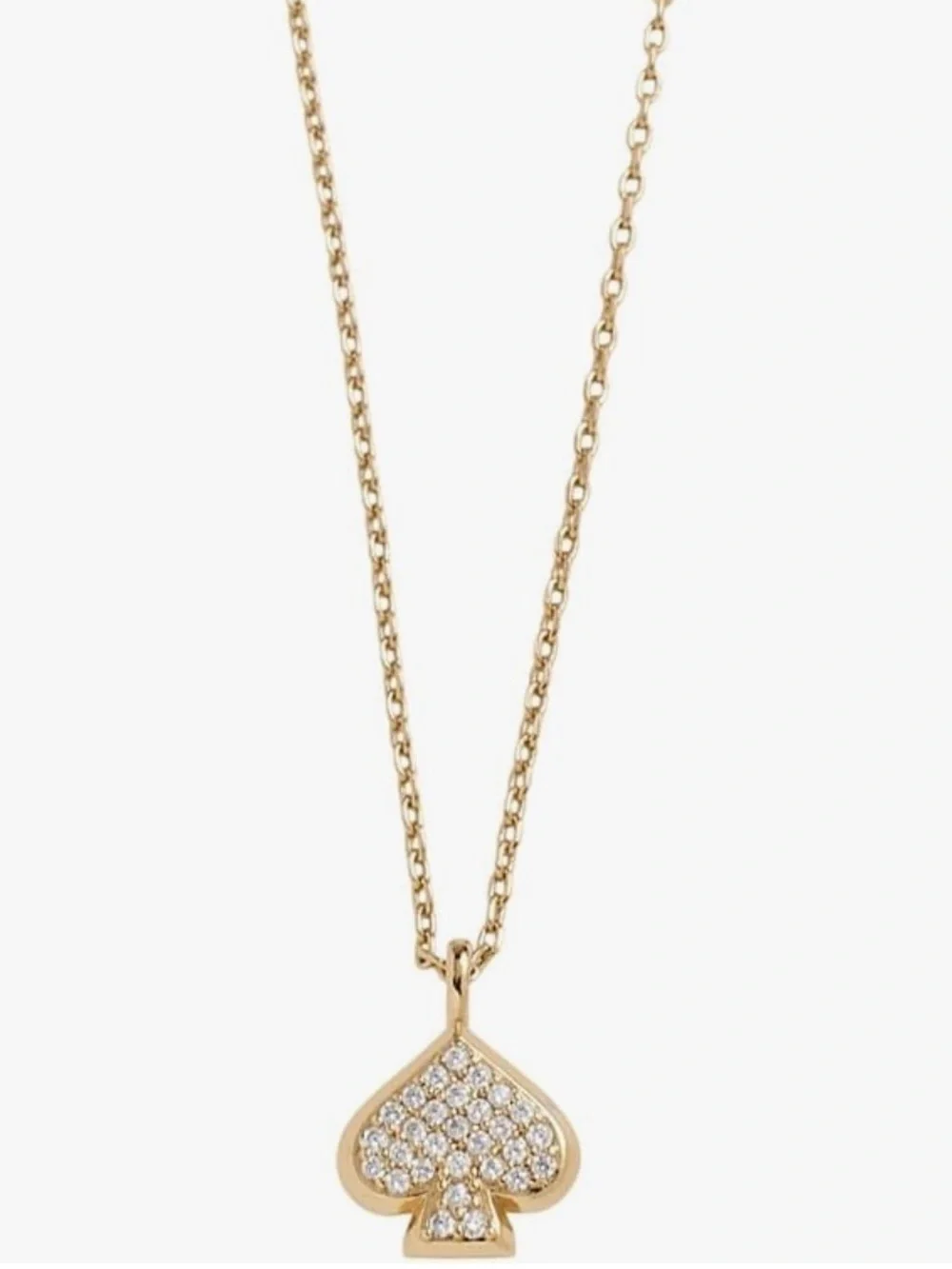 Kate spade Gold Tone Pave Spade Mini Pendant Necklace NWT
